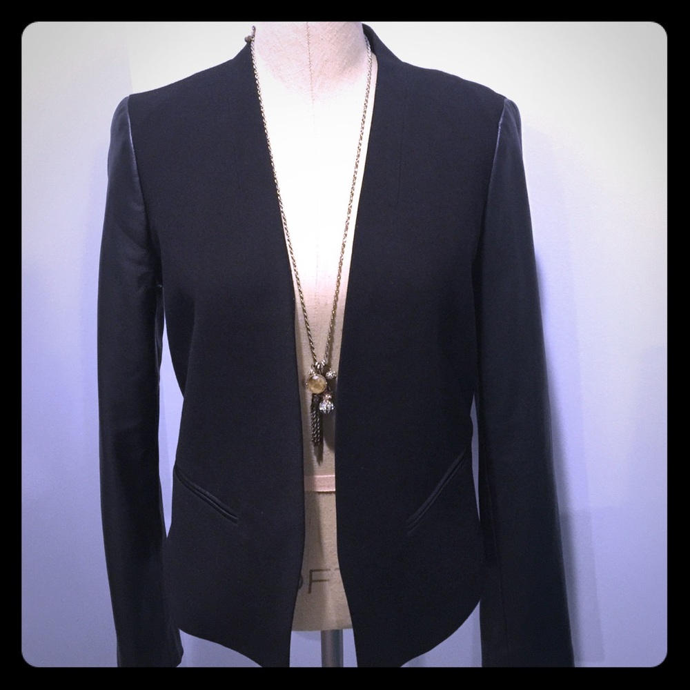Ann Taylor loft Jacket w/ Faux leather sleeves!